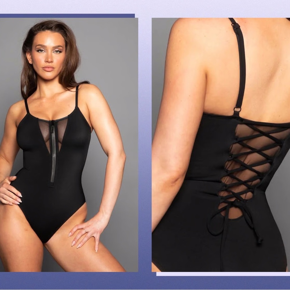 Hi Cut Zippy TA3 Lace-Up Bodysuit